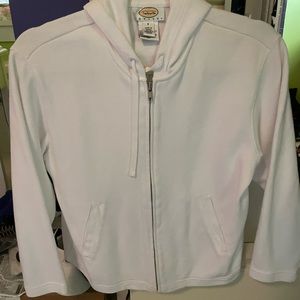 Cropped long sleeve zip up hoodie